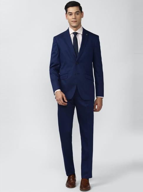 peter england blue slim fit two piece suit
