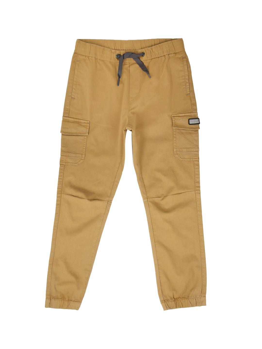 peter england boys beige joggers trousers