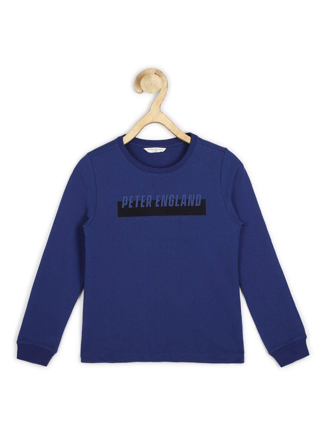 peter england boys blue pure cotton sweatshirt