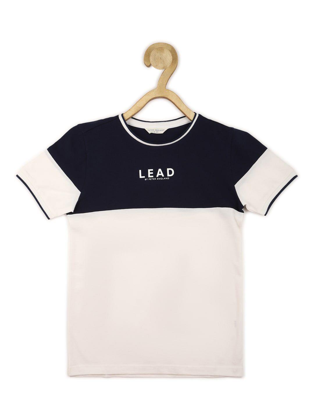 peter england boys colourblocked cotton t-shirt