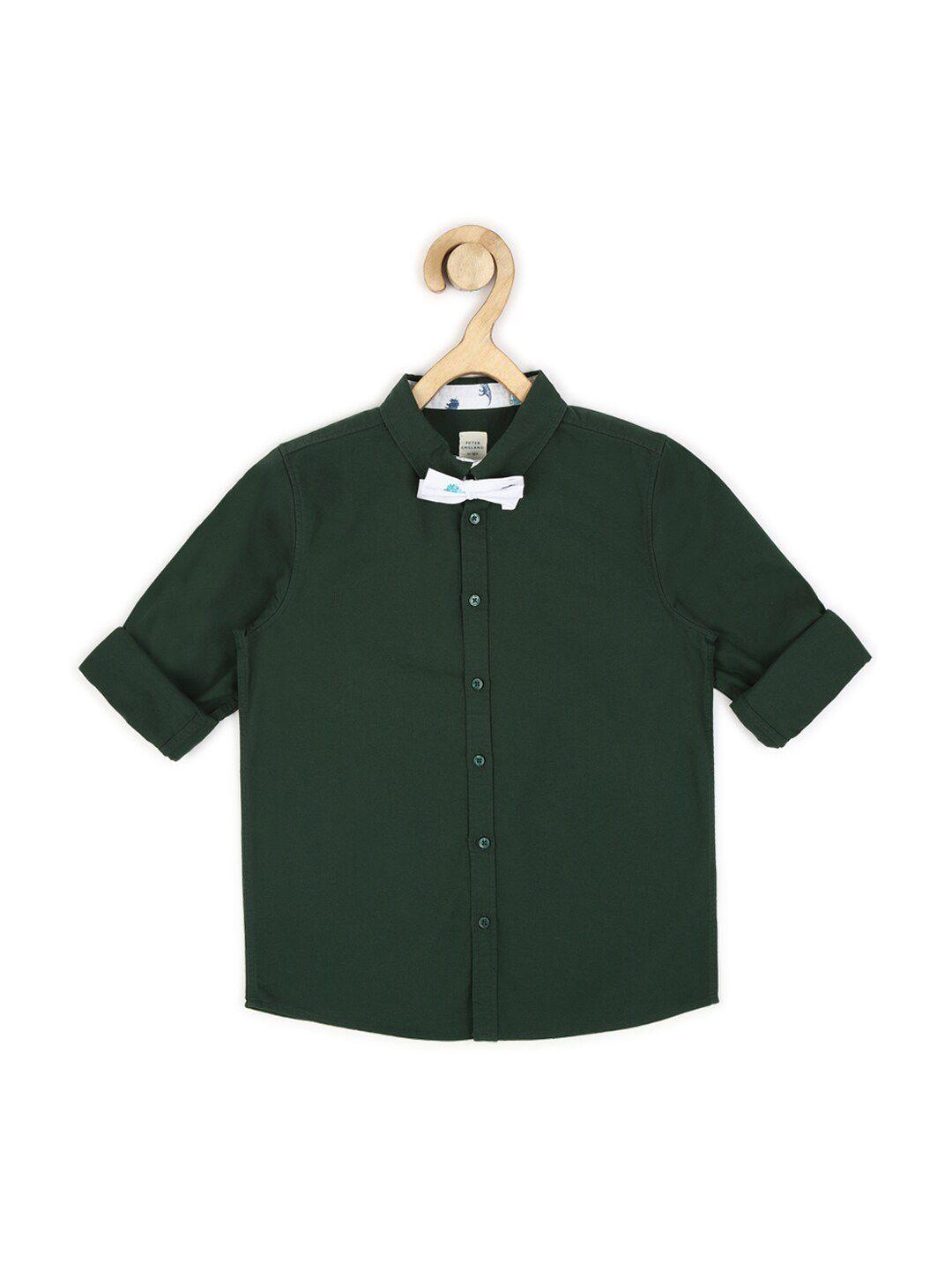peter england boys green casual pure cotton shirt