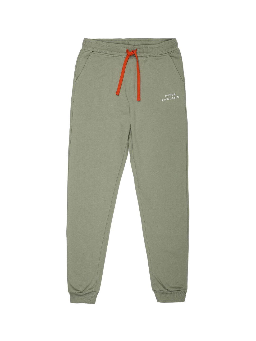 peter england boys grey solid cotton joggers