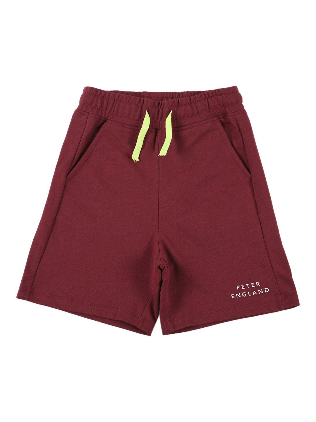 peter england boys maroon cotton shorts