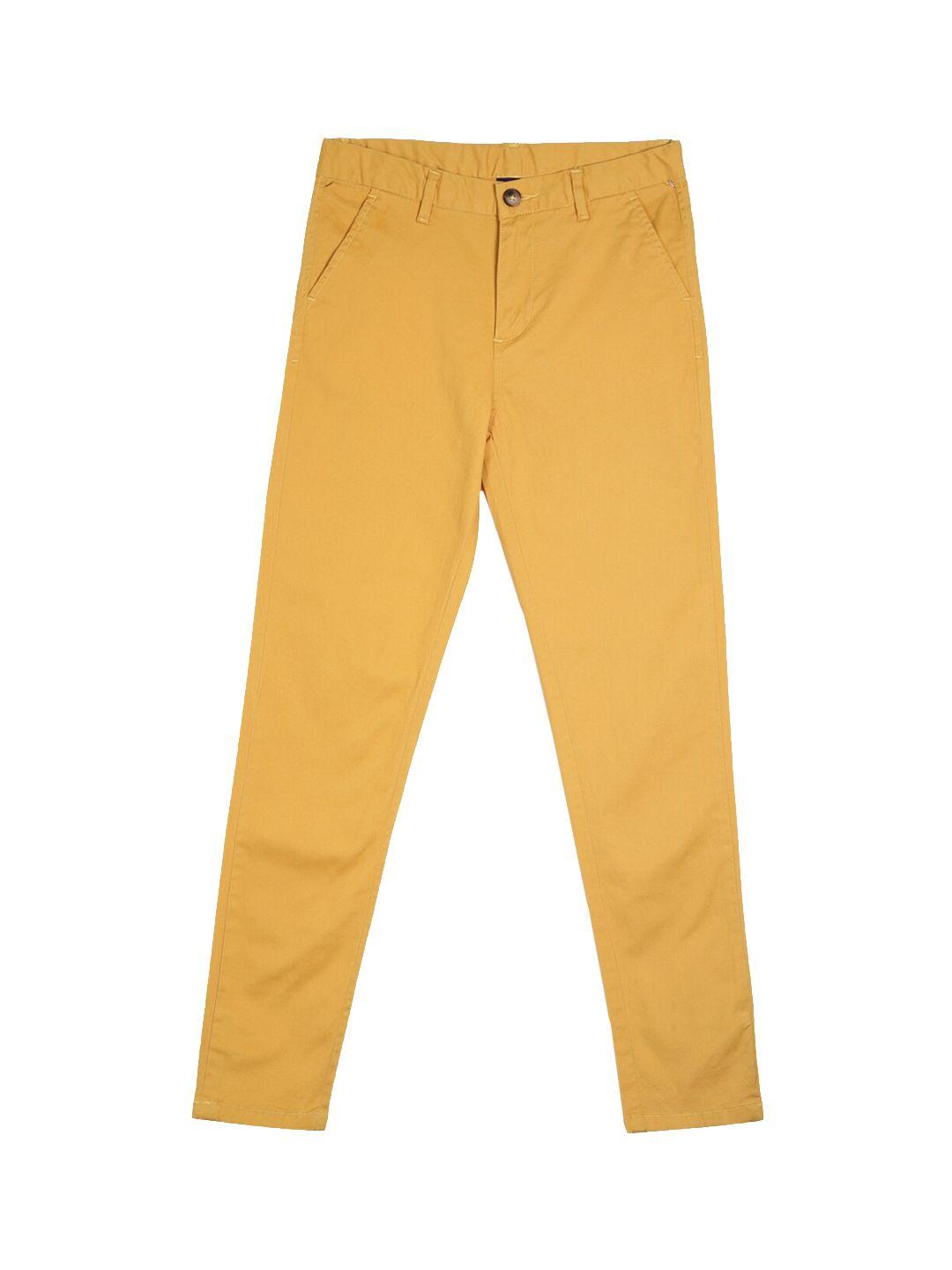 peter england boys mustard yellow cotton chinos trousers
