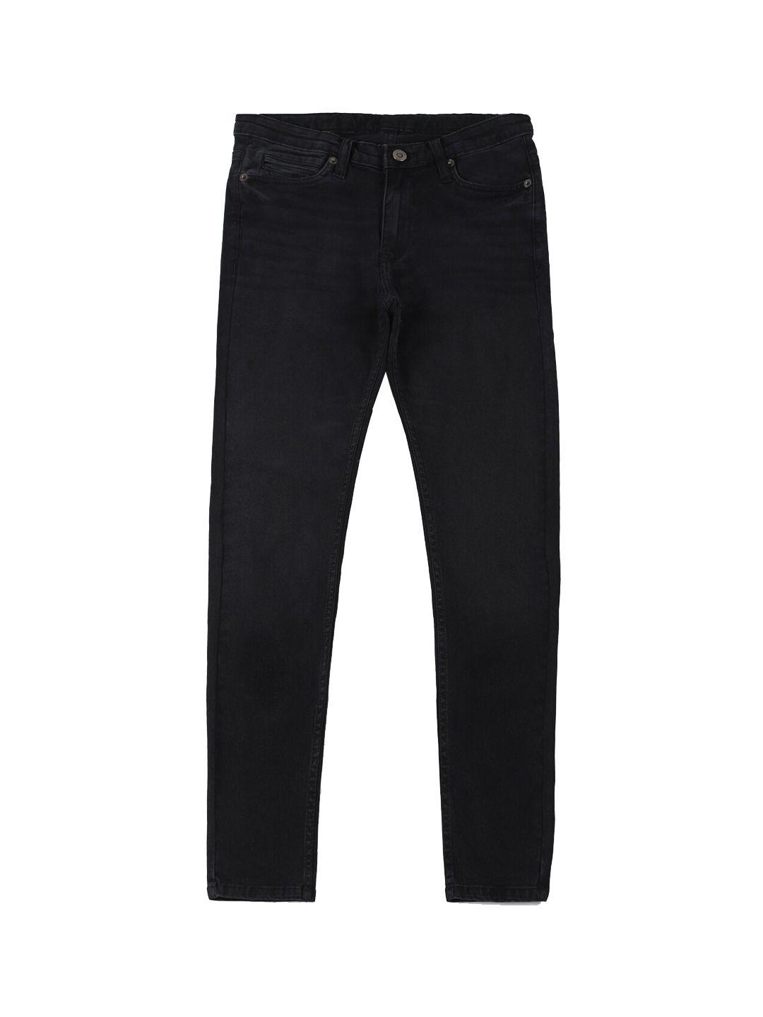 peter england boys navy blue skinny fit pure cotton jeans