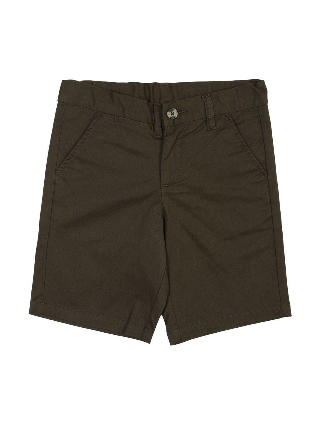 peter england boys olive green pure cotton shorts