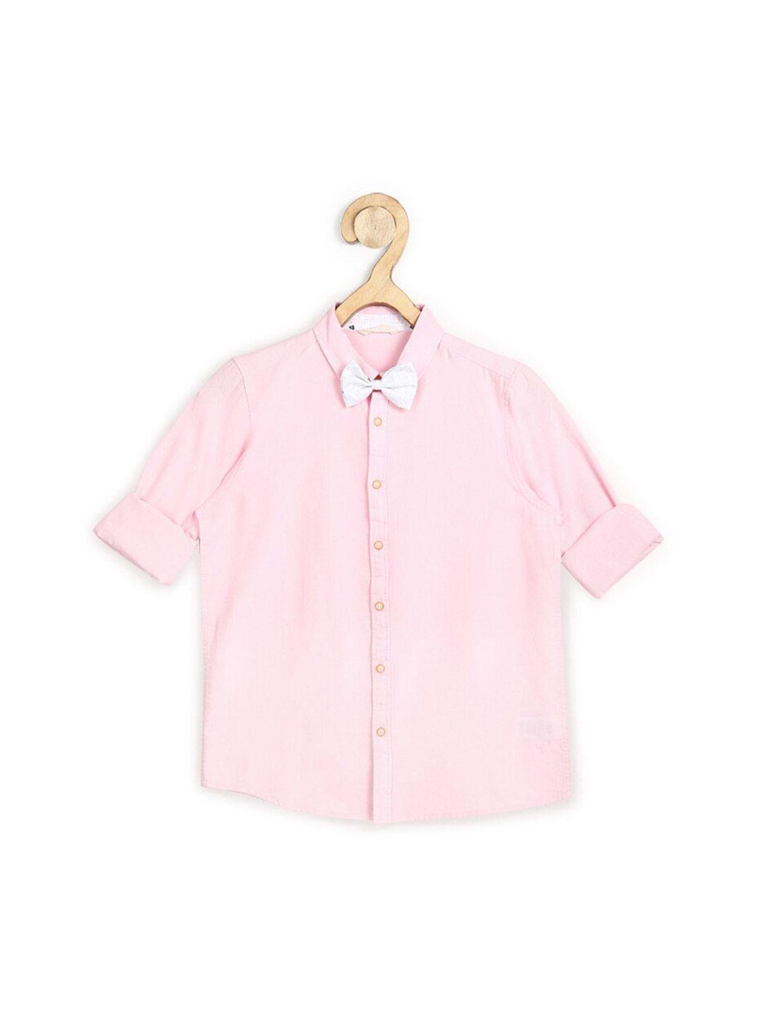peter england boys pink cotton party shirt