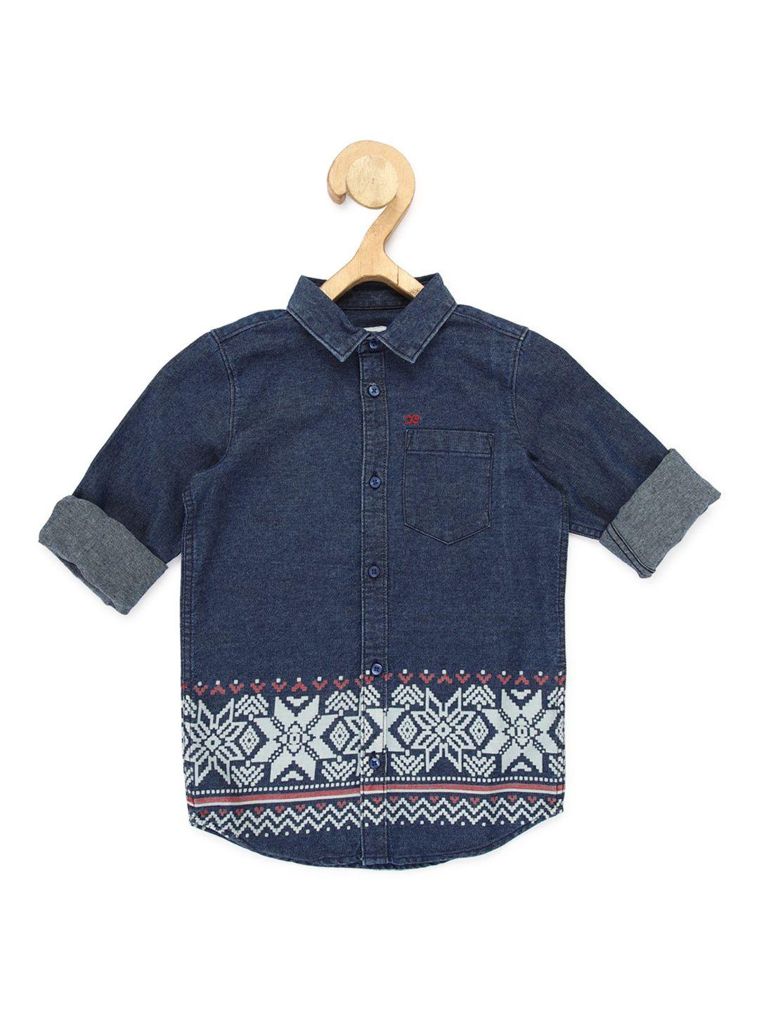 peter england boys printed casual cotton shirt