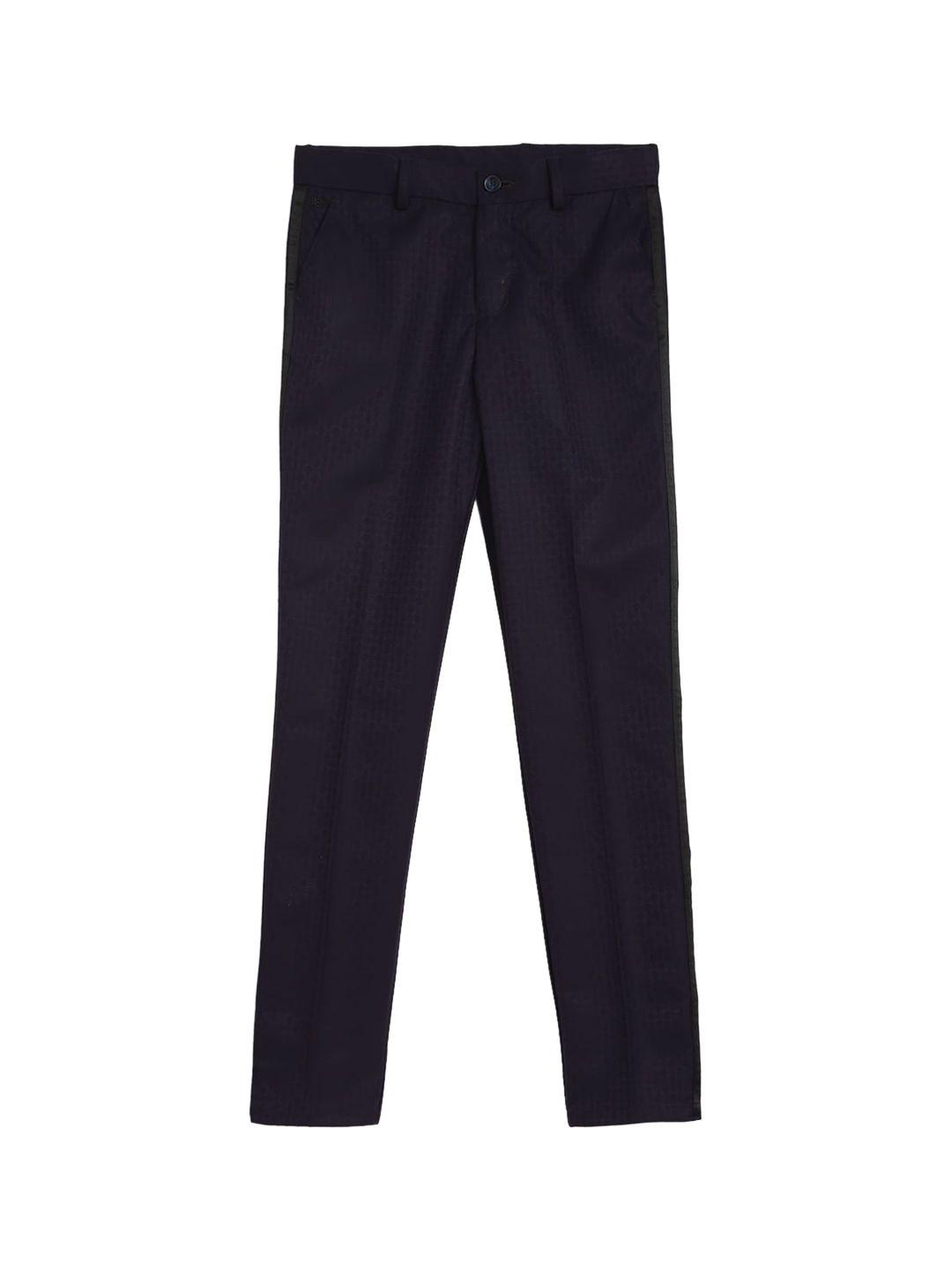 peter england boys regular fit mid-rise formal trousers