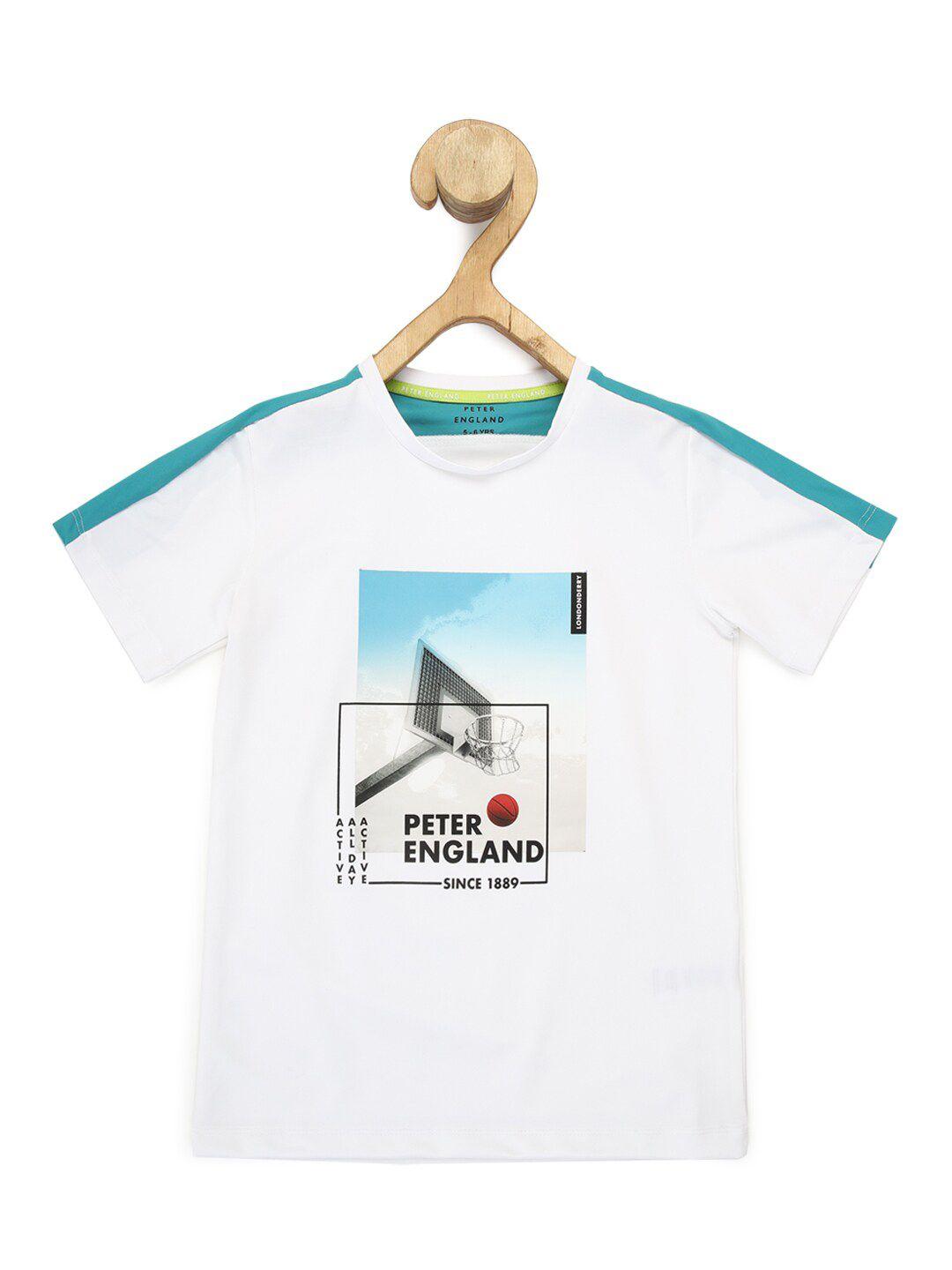 peter england boys typography printed t-shirt