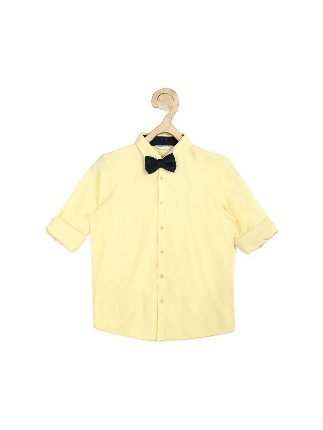 peter england boys yellow cotton shirt