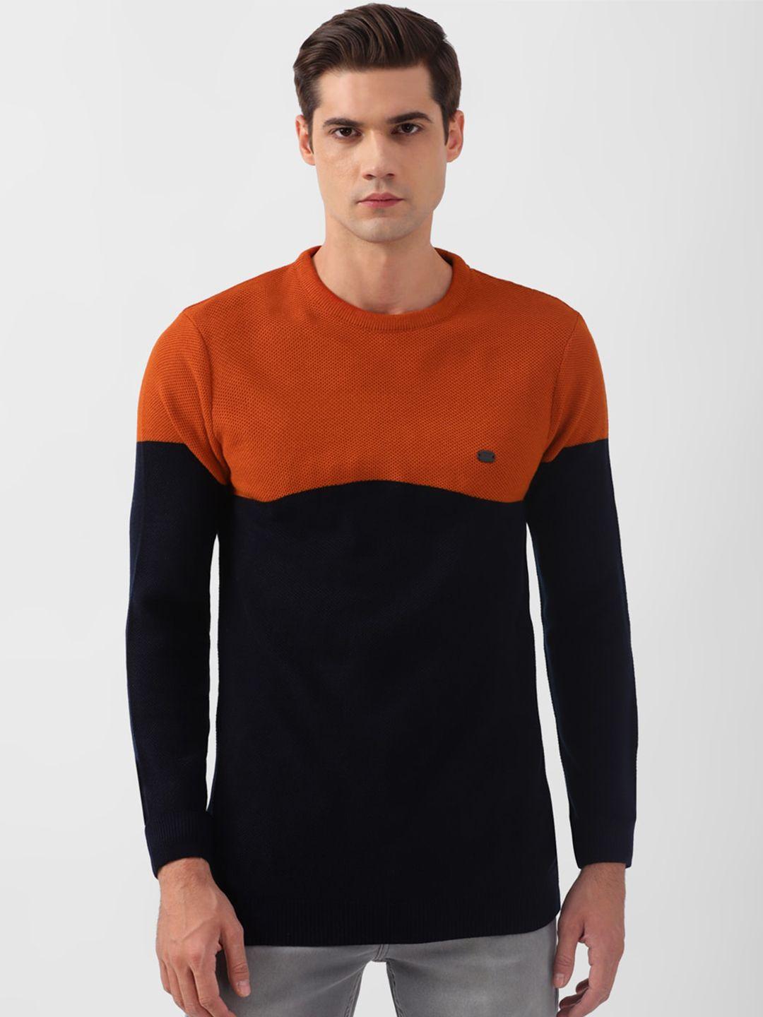 peter england casuals colourblocked acrylic pullover