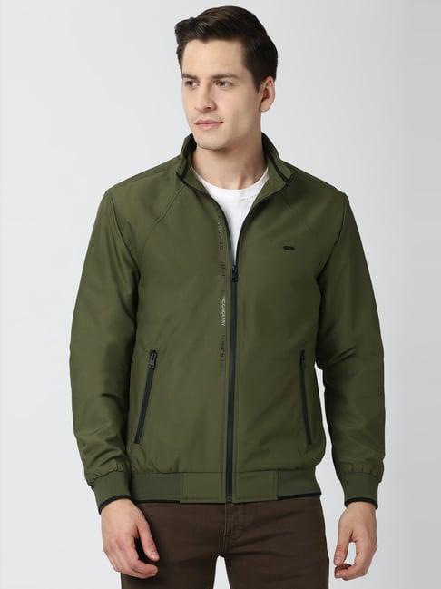 peter england casuals green regular fit jacket