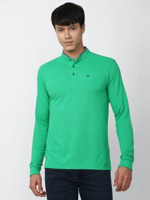 peter england casuals green regular fit t-shirt