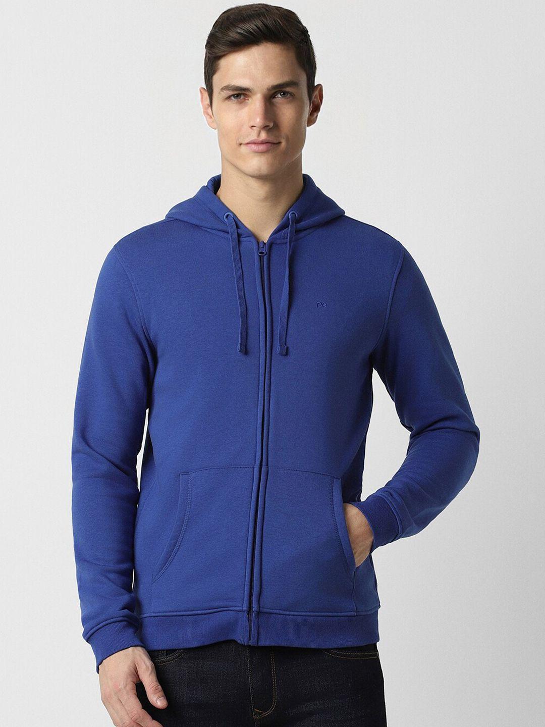 peter england casuals hooded front-open sweatshirt