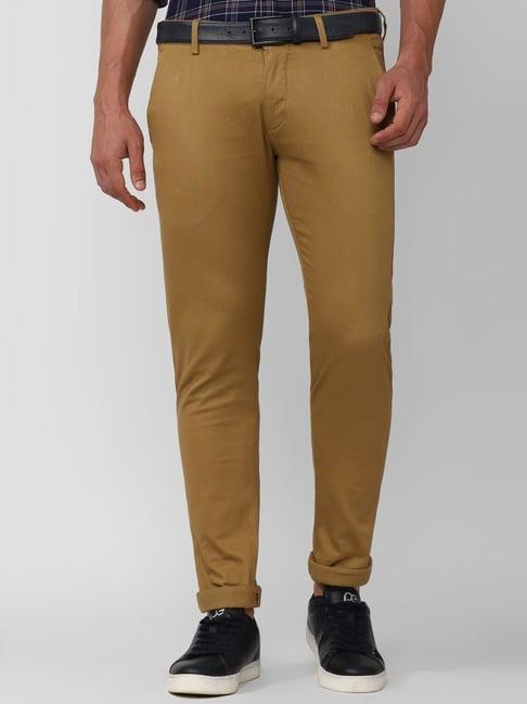 peter england casuals khaki cotton skinny fit chinos