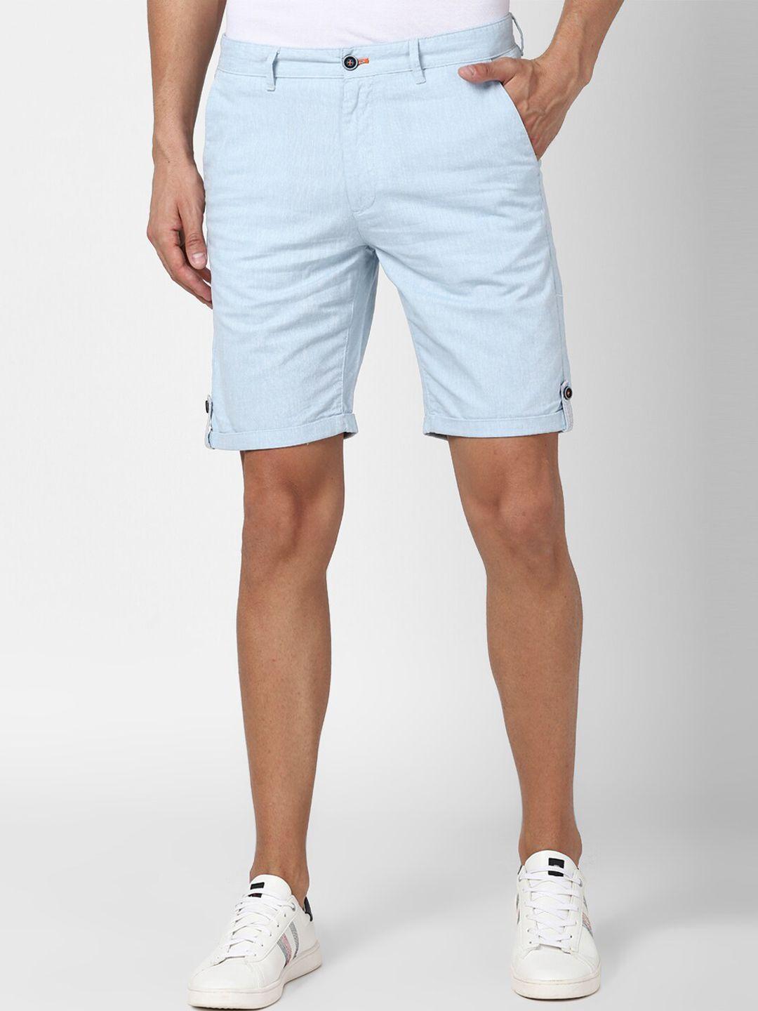 peter england casuals men blue shorts