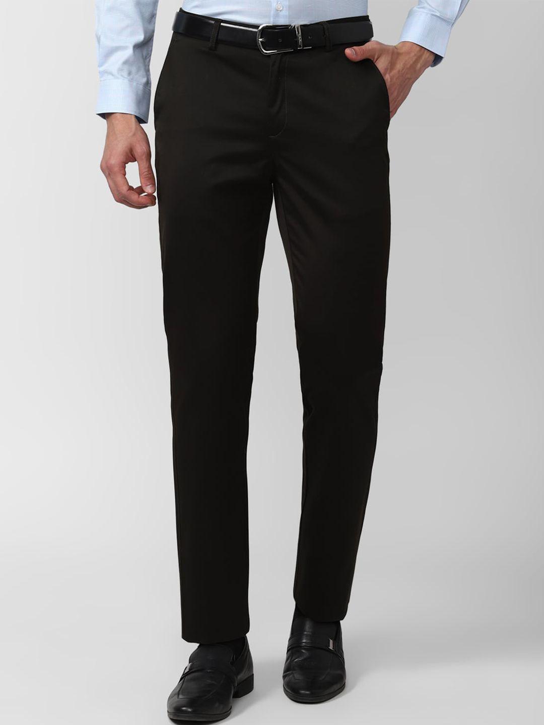 peter england casuals men slim fit formal trousers