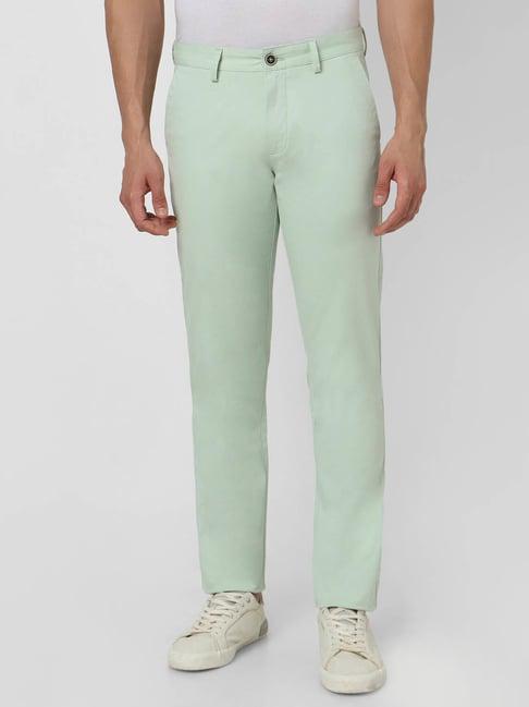 peter england casuals mint slim fit trousers