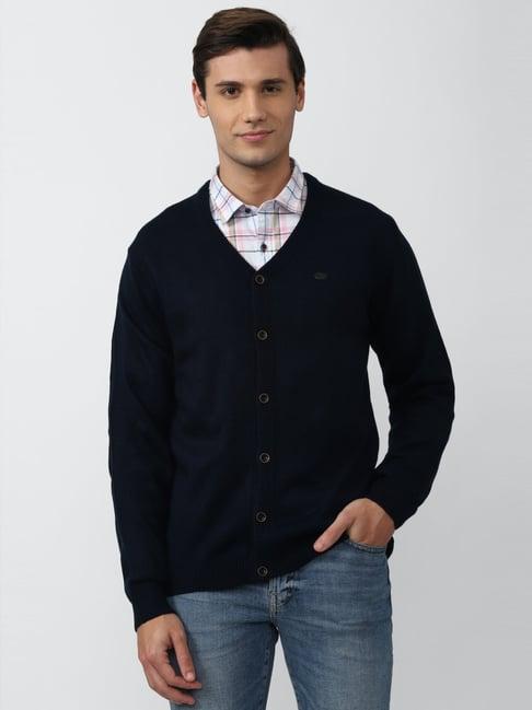 peter england casuals navy blue regular fit sweater