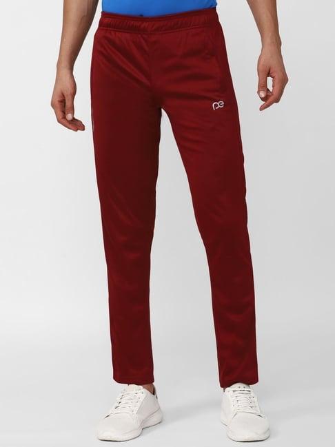 peter england casuals red regular fit trackpants