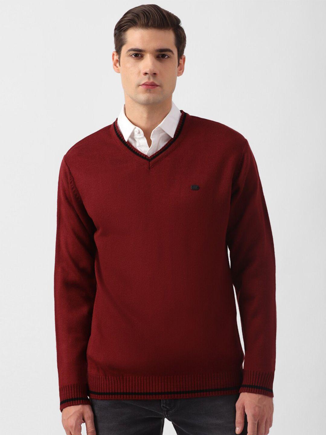 peter england casuals v-neck long sleeve pullover
