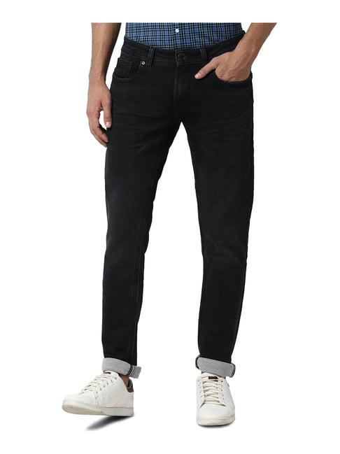 peter england charcoal skinny fit lightly washed jeans