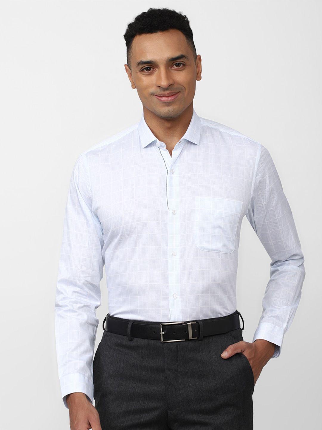 peter england checked formal pure cotton shirt