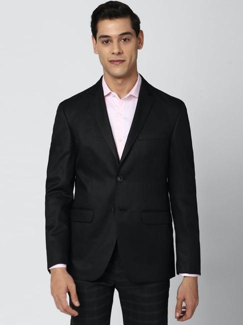 peter england elite black slim fit blazer