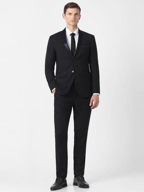 peter england elite black slim fit two piece suit