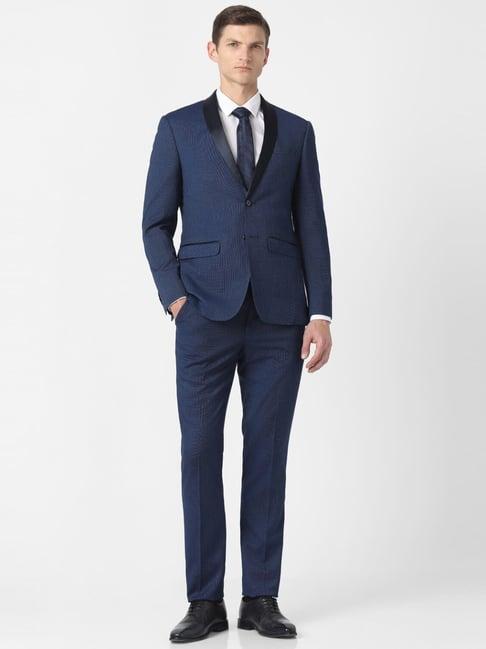 peter england elite navy slim fit two piece suit