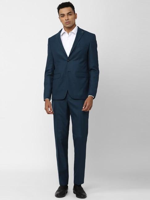 peter england elite navy slim fit two piece suit