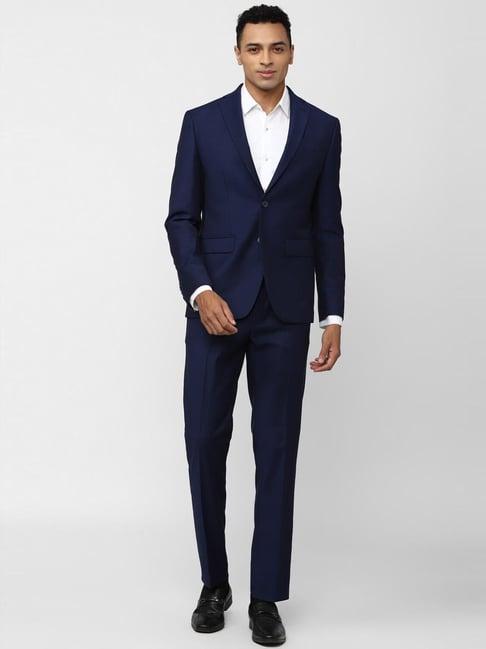 peter england elite navy slim fit two piece suit