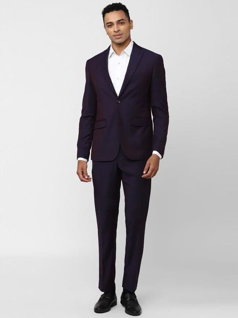 peter england elite navy slim fit two piece suit