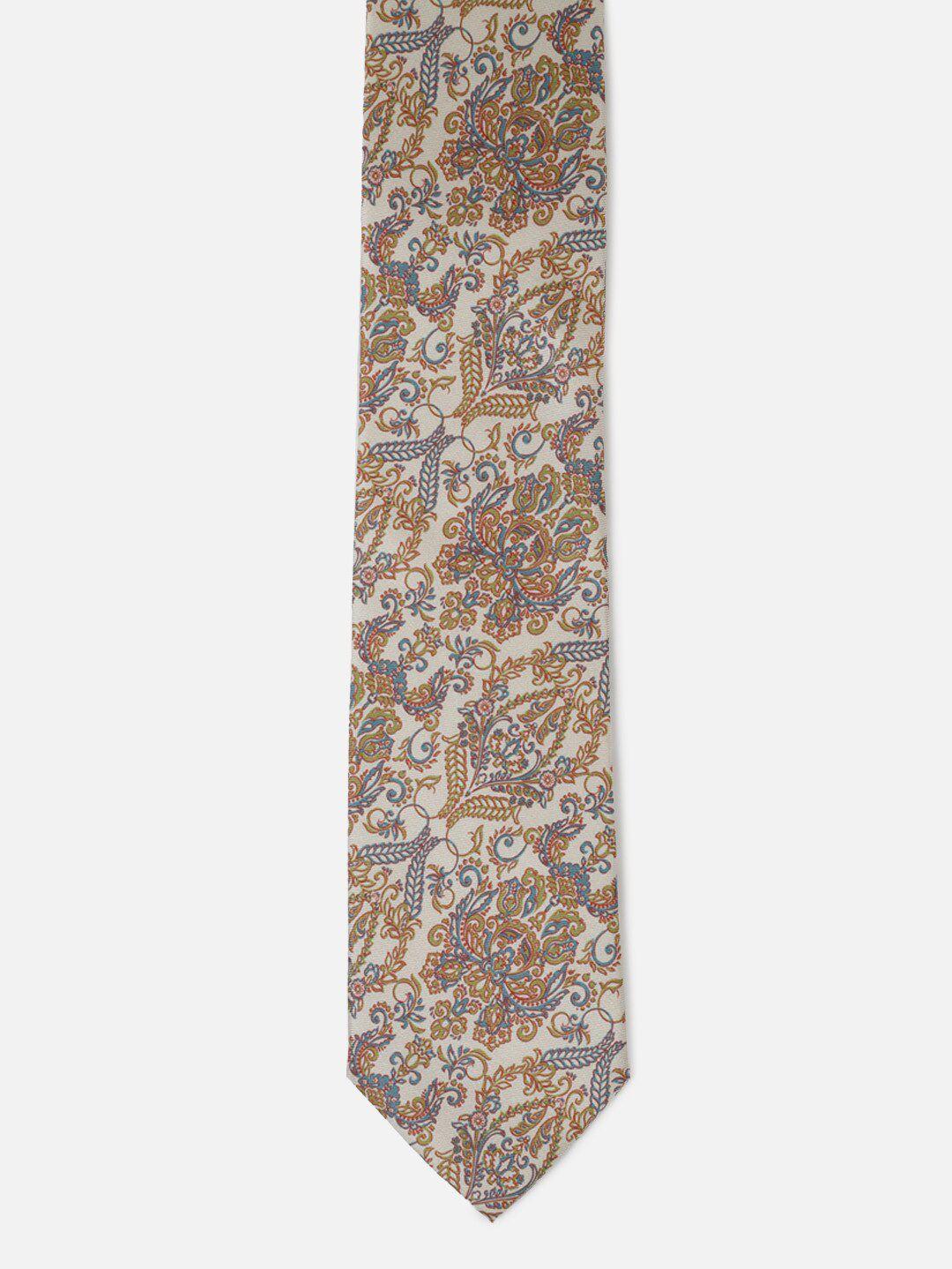 peter england ethnic motif embroidered casual broad tie