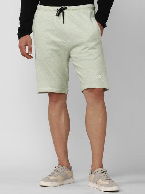 peter england fade green cotton regular fit printed shorts