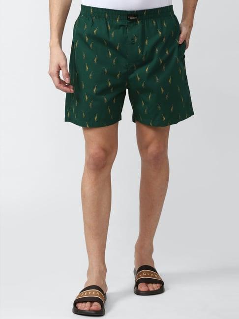 peter england green cotton regular fit printed boxers