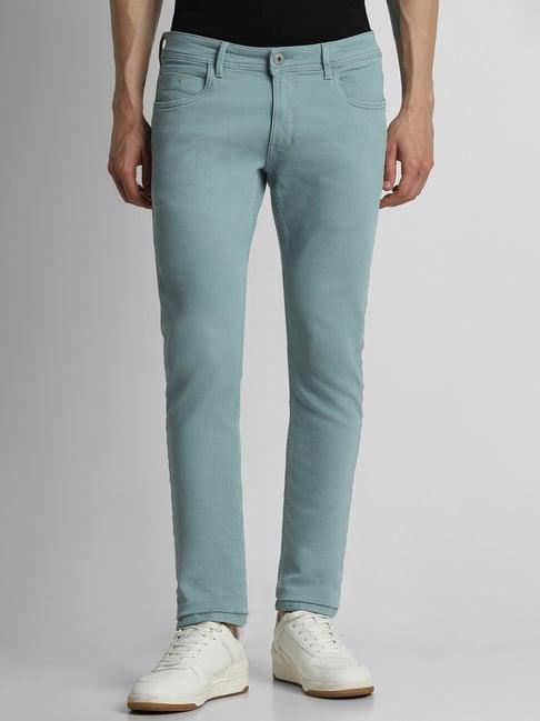 peter england green cotton skinny fit jeans