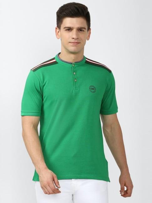 peter england green regular fit t-shirt