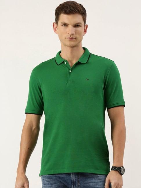 peter england green slim fit polo t-shirt