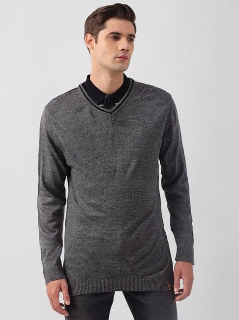 peter england grey regular fit sweater