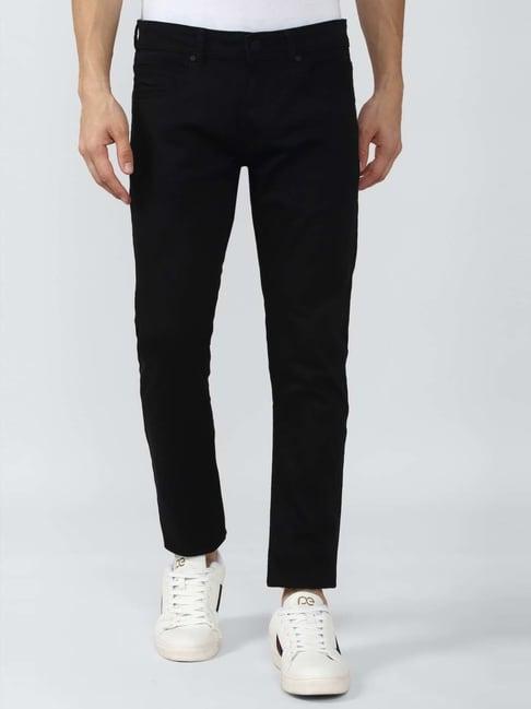 peter england jeans black slim fit jeans