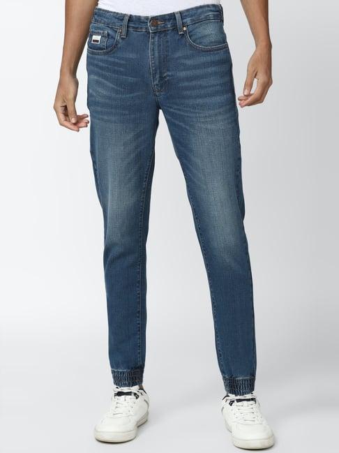peter england jeans blue cotton regular fit jeans