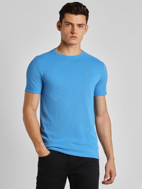 peter england jeans blue slim fit t-shirt