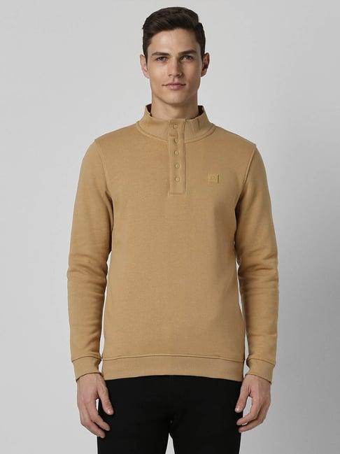 peter england jeans brown regular fit sweatshirt