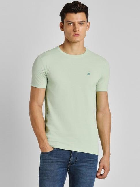 peter england jeans green  slim fit t-shirt