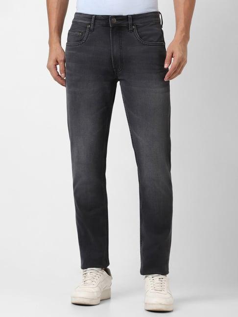 peter england jeans grey cotton regular fit jeans