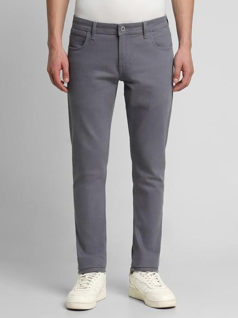 peter england jeans grey cotton skinny fit jeans