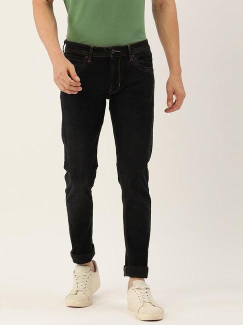 peter england jeans jet black skinny fit jeans
