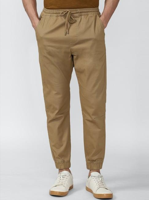 peter england jeans khaki cotton relaxed fit joggers